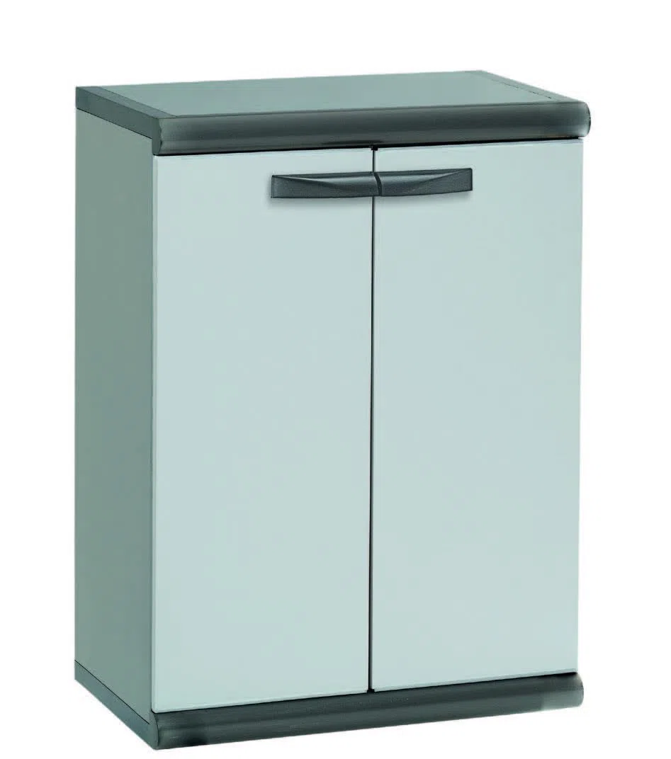 Garofalo - Scik Basic Recycled - Armadio Basso in Resina (PVC) 2 ante - Colore Grigio