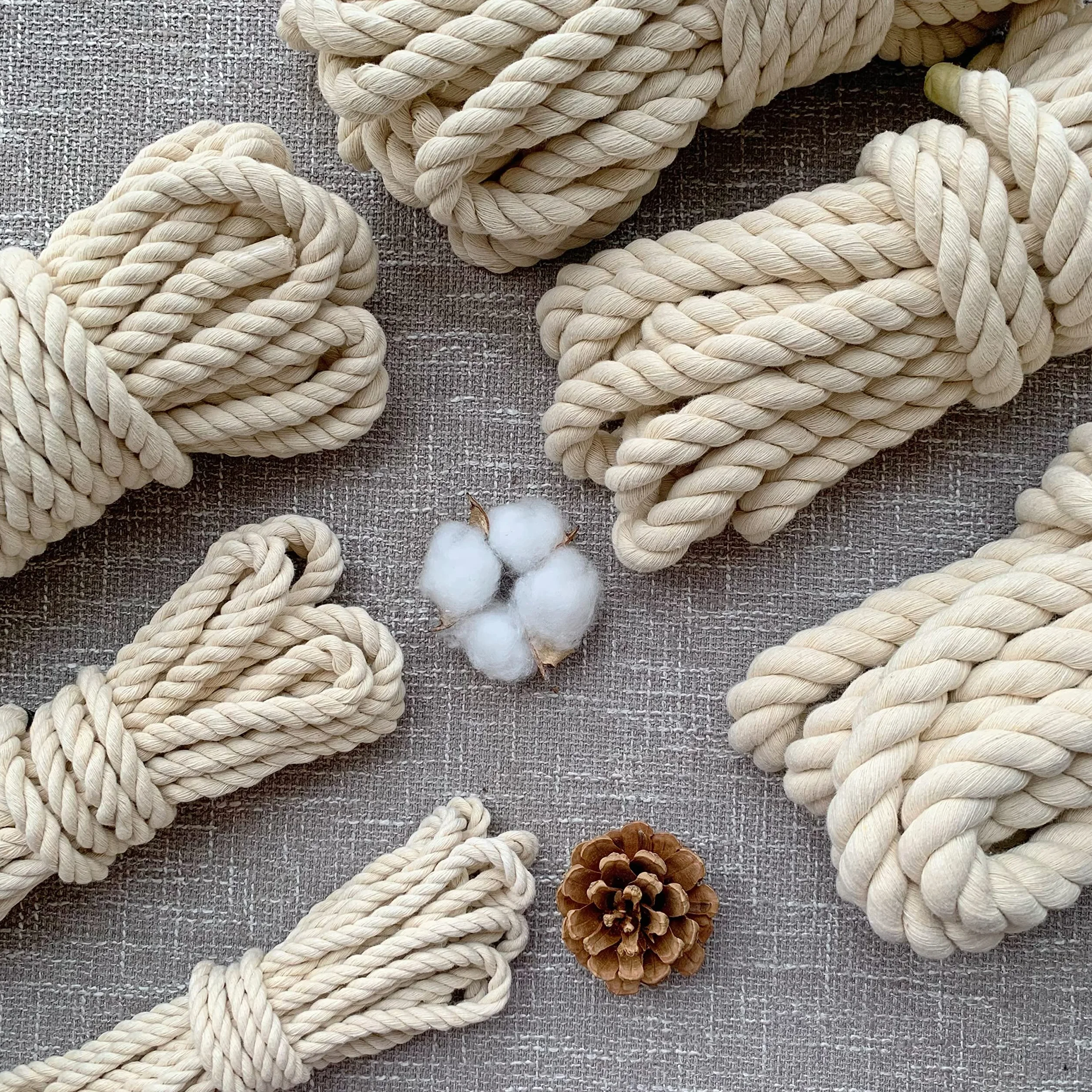 Corda di cotone spessa bianca con cappio morbida corda da 12 mm per giardino, macramè, kit per appendere piante (10 m)