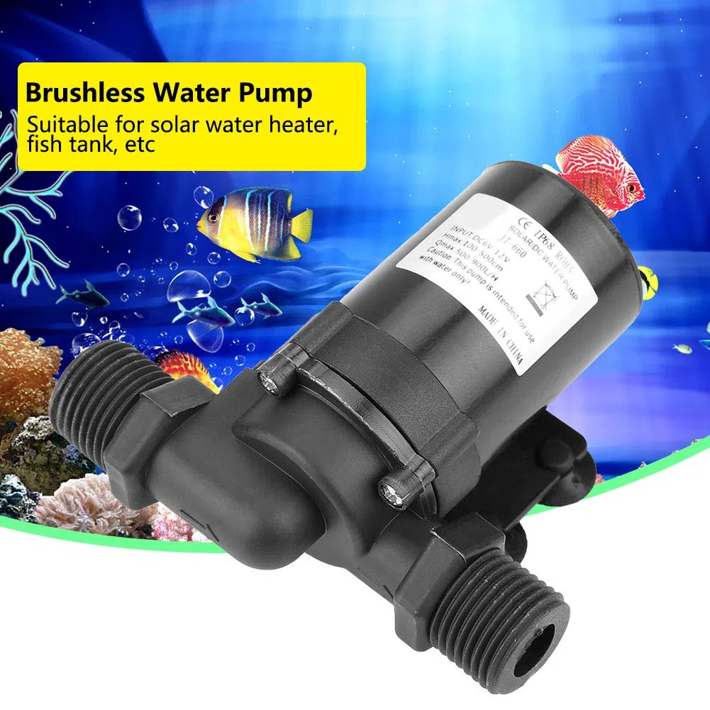 Mini DC-B Minus Pompa Acqua per Scaldabagno Solare 12V 0-80℃ Pompa di Circolazione Acqua Calda 12V Zaojiao DC 12X10X6Cm