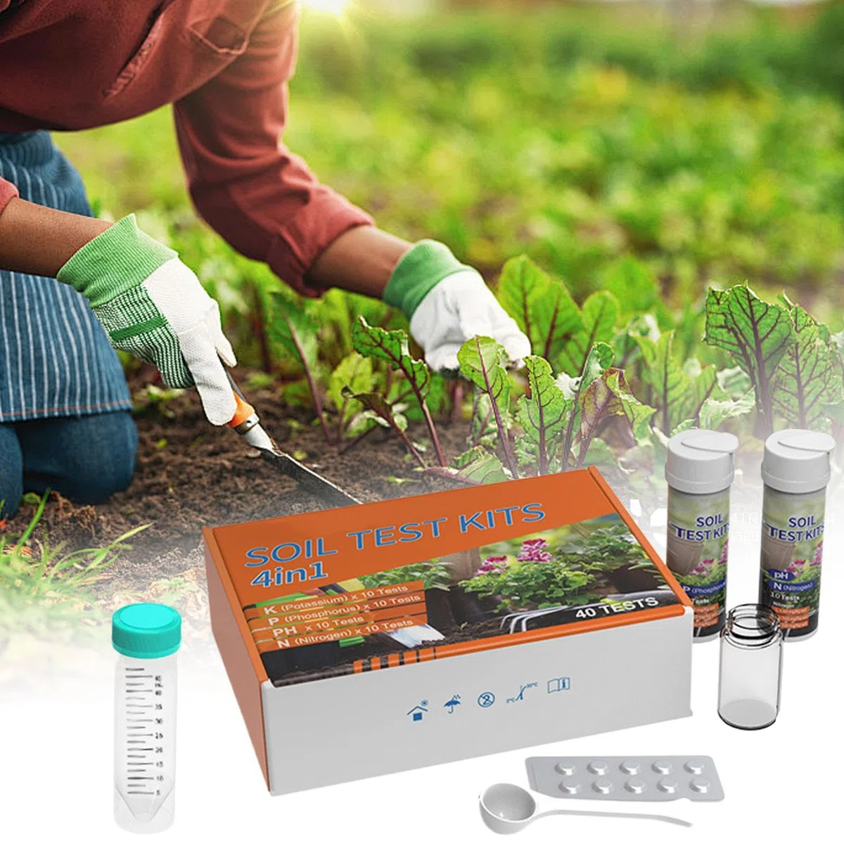 Kit Per Analisi Del Terreno Da Giardino - Strumento di Misura Multifunzione per Prati,Analizzatore Nutrienti per Viti Paesaggio Cortili Piante in Vaso Giardini Fattorie