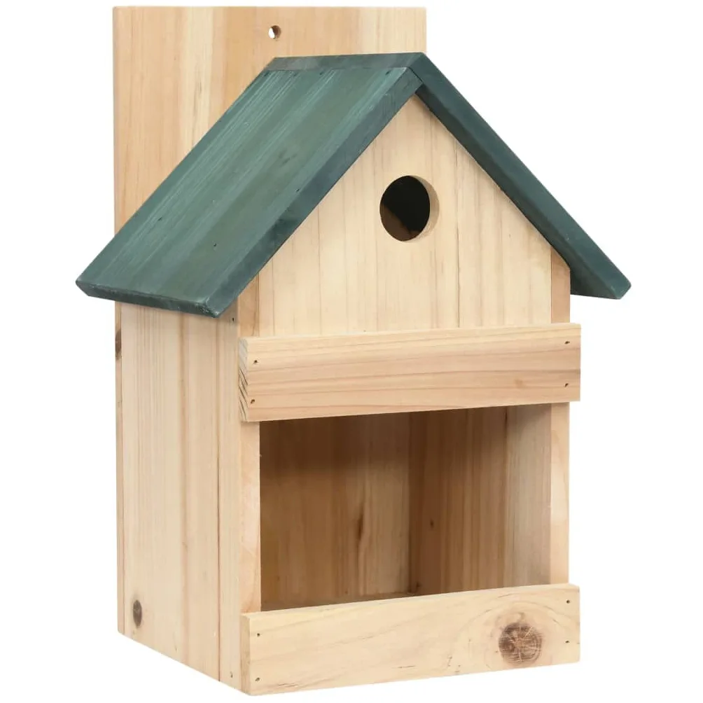 Casetta per uccelli in legno di abete, set da 4 pezzi, 23 x 19 x 33 cm, nido con foro di ingresso da 25 mm, design a nido aperto, per giardino, terrazza, balcone, osservazione invernale