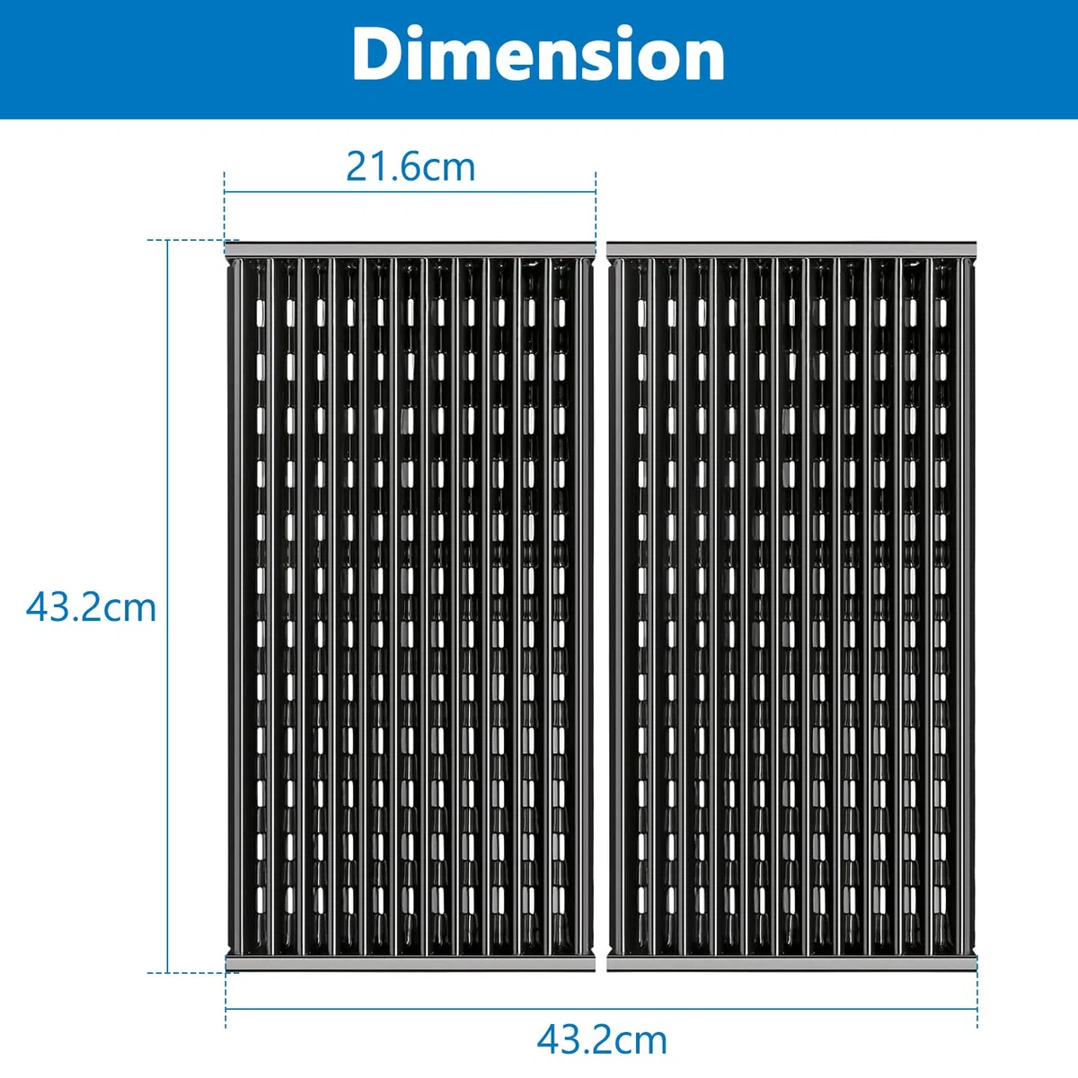 Denmay Griglia a infrarossi 43,2 cm per Charbroil Performance TRU Infrarossi 2 bruciatori 300 Barbecue a gas, Parti di ricambio per griglia per barbecue Charbroil 463633316, 463672016 463672216