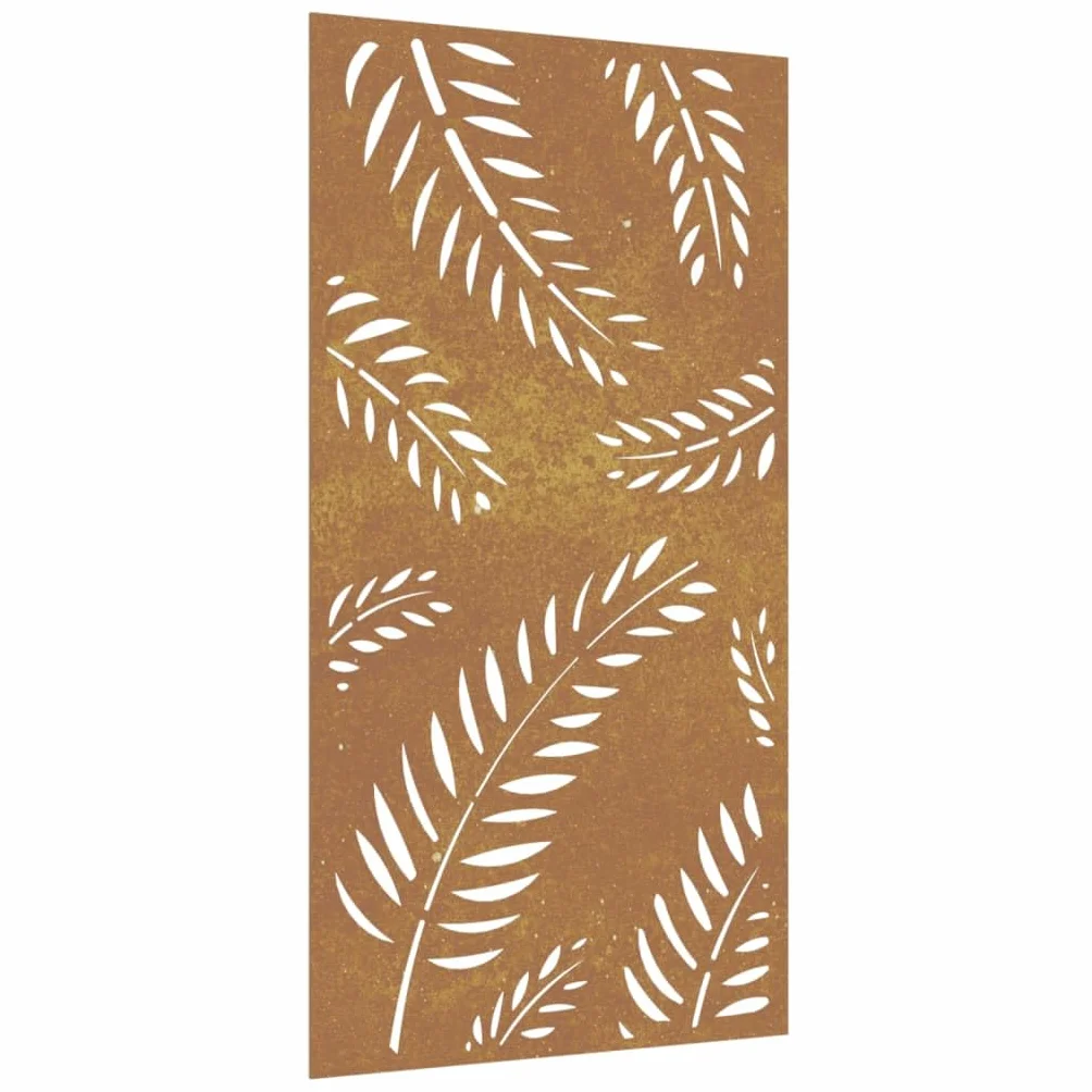 vidaXL Decorazione Muro da Giardino 105x55 cm Foglia Acciaio Corten