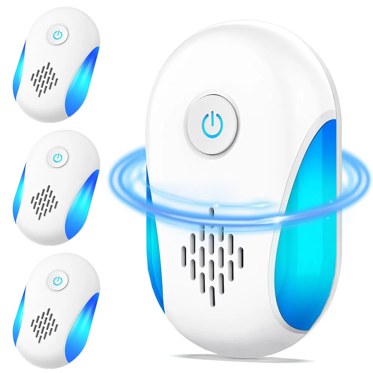 Ultrasuoni per Topi da Interno 4 Pezzi - Dissuasore Ratti, Insetti, Zanzare, Scarafaggi, Formiche e Ragni - Tecnologia Ultrasuoni Silenziosa, Sicura e Non Tossica - Copertura Fino a 200 m²