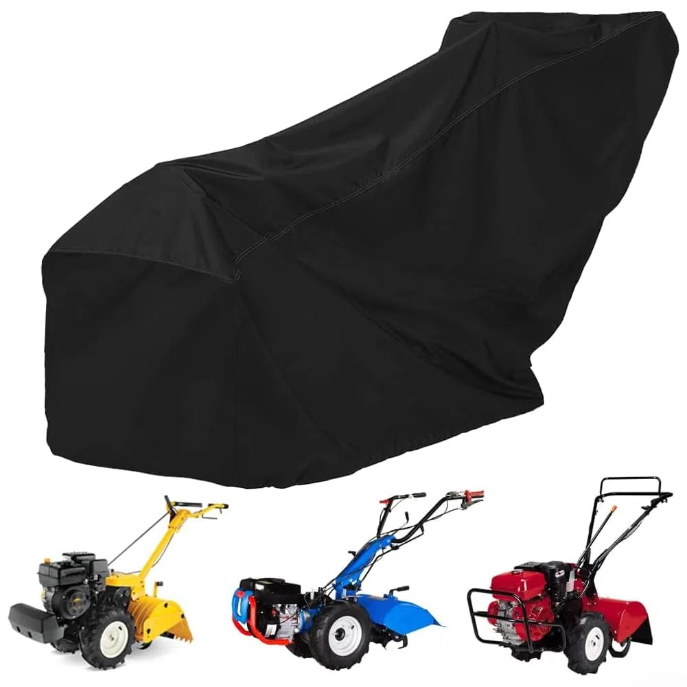 Copertura per motozappa resistente, tessuto Oxford 210D, rivestimento in PU impermeabile, resistente ai raggi UV, antipolvere, antivento, vestibilità sicura, compatibile con coltivatori 116 x 55 x 104