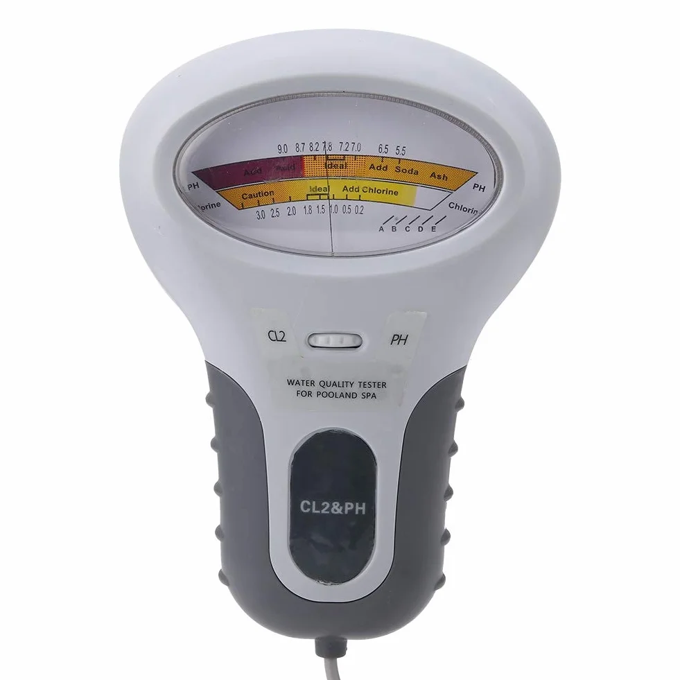 PH Tester, PC-102B CL2 Tester di Qualità dell'Acqua pH/CL pH e Analizzatore Digitale del Tester del Cloro per lo Stagno della Stazione Termale dell'Acquario