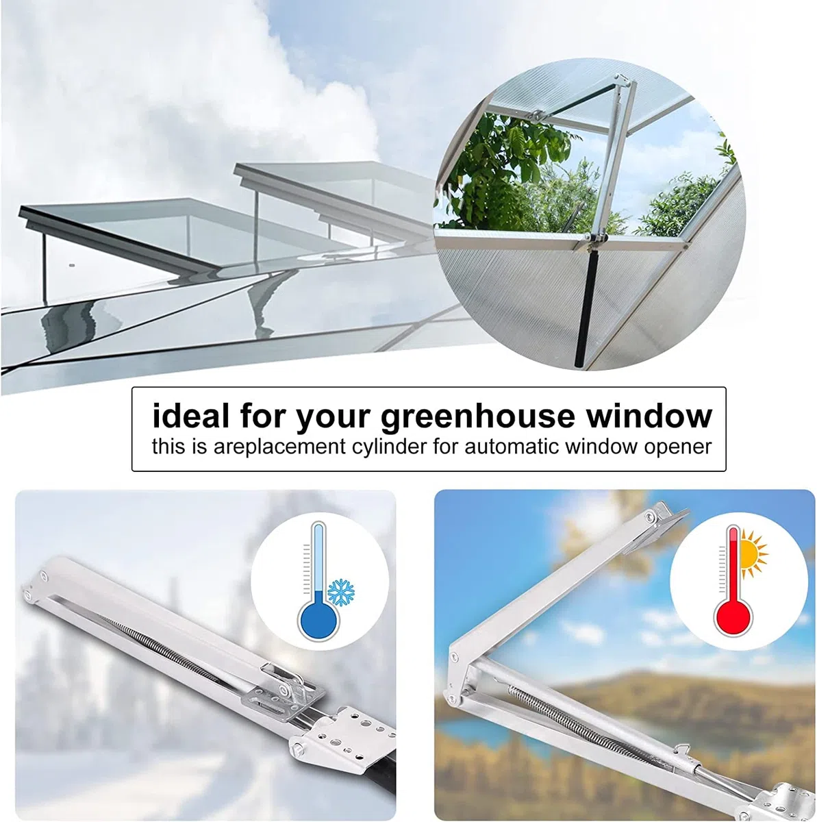 Jadeshay Aprire la Finestra Automatica, Autovent Finestra Apribile Automatica Solare Sensibile al Calore Serre Accessori per Serre e Capannoni da Giardino