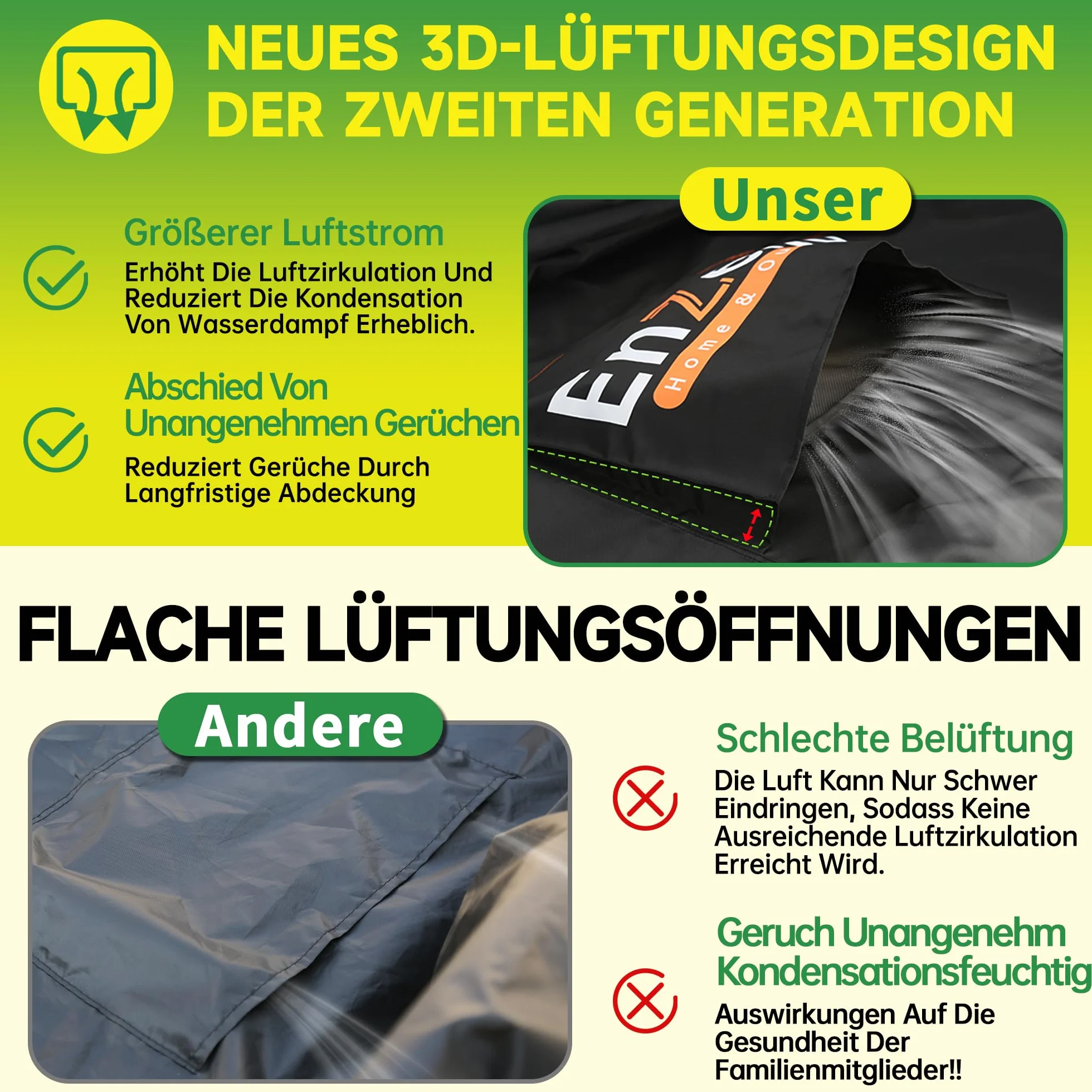 Enzeno Copertura per Mobili da Giardino Impermeabile,160x90x74cm,Resistente All'Inverno in Tessuto Oxford 420D,Rettangolare per Tavolo da Giardino