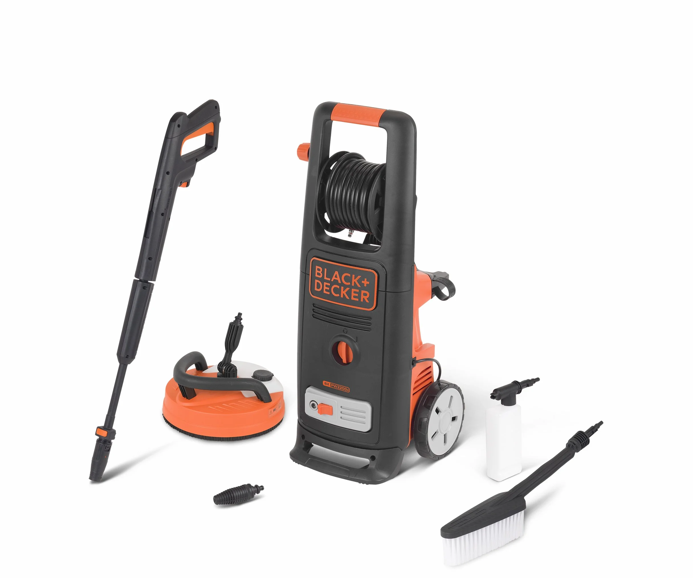 BLACK+DECKER Idropulitrice ad Alta Pressione BXPW2200PE con Patio Cleaner e Spazzola Fissa (2200 W, 150 bar, 440 l/h)