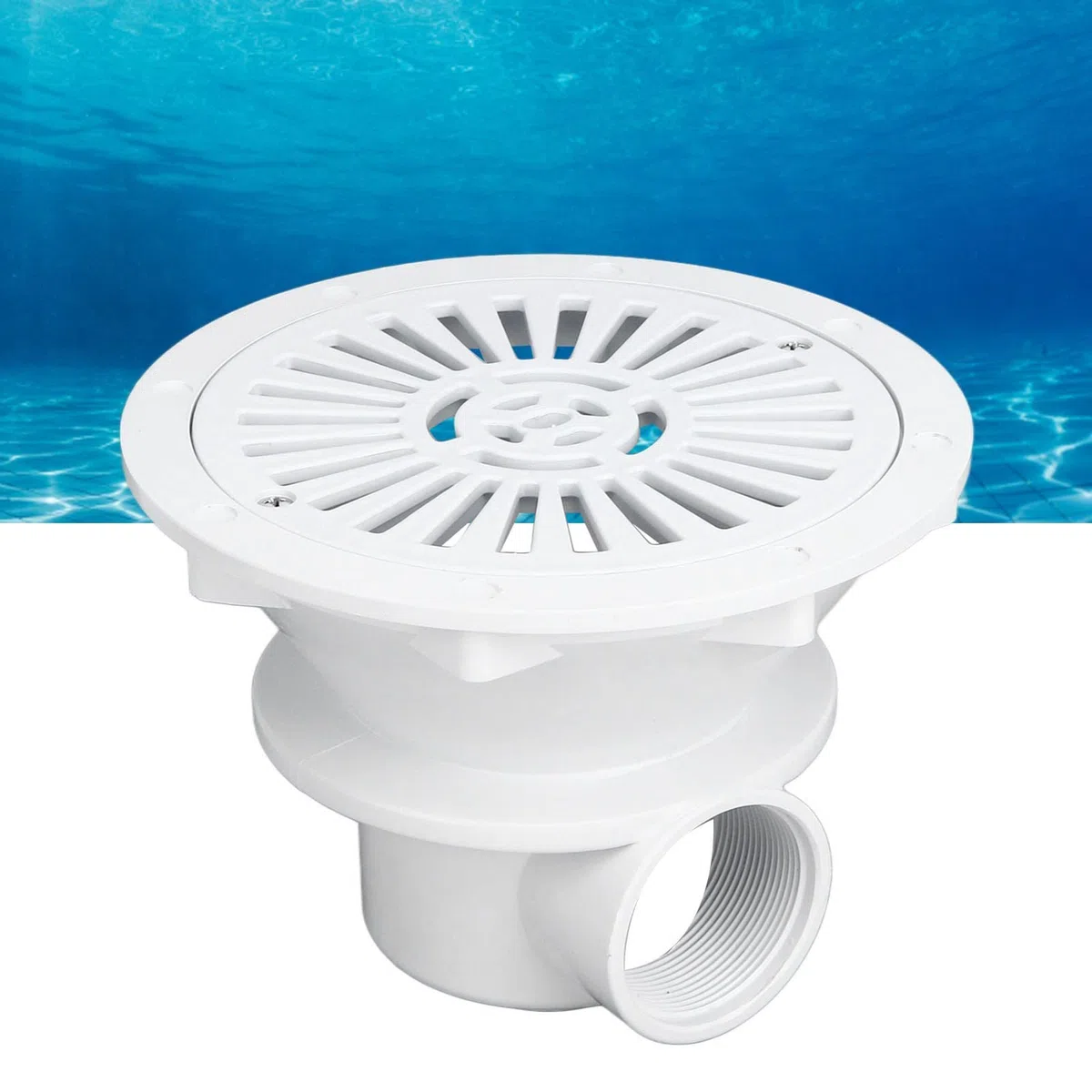 Scarico a pavimento, uscita del coperchio dello scarico principale della piscina in plastica rotonda bianca Accessorio per la piscina Accessori per la sostituzione del drenaggio