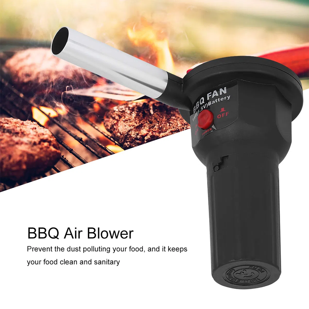 Zwinner Aeratore per Barbecue, 5V Ventilatore Elettrico Portatile, Antipasto Al Carbone, Soffiatore Antincendio Portatile con Cavo Usb, Ventilatore per Stufa da Picnic con Camino per Barbecue