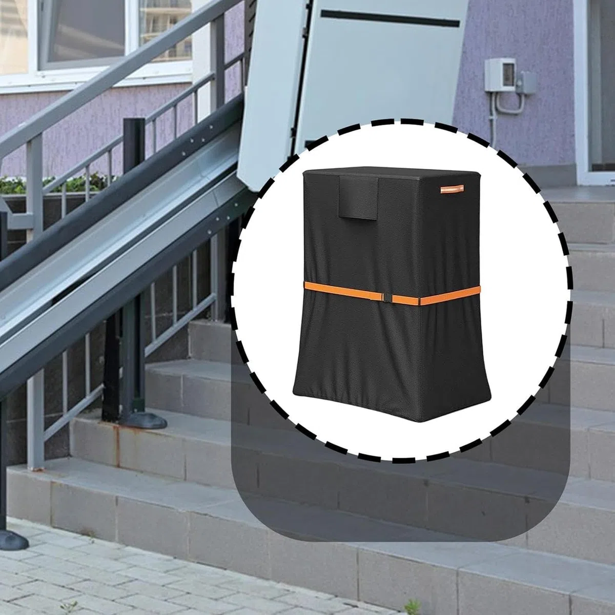 Copertura per montascale | Tessuto Oxford impermeabile – Copertura protettiva per ascensore elettrico mobile – per interni ed esterni, giardino, cortile, balcone, terrazza, cortile, portici