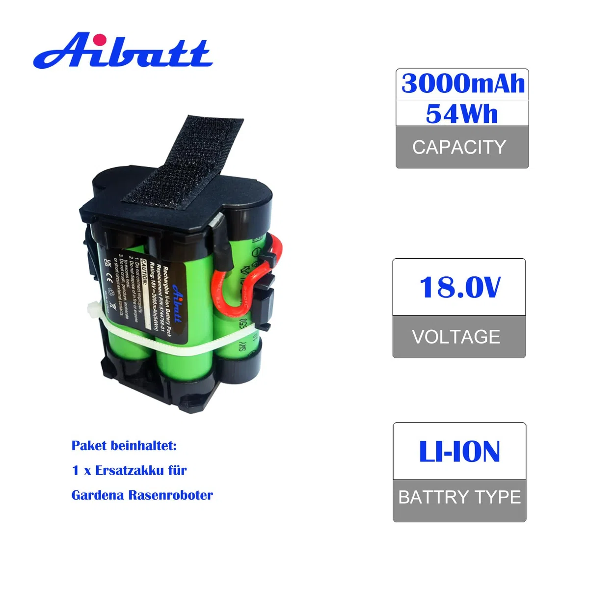 Batteria per robot tosaerba, batteria di ricambio per Husqvarna Automower 105,305,308,308X,5865762-01,5865762-02,compatibile con Gardena R38Li,R40Li,R45Li,R50Li,R70Li,R75Li,R80Li,Flymo 1200R