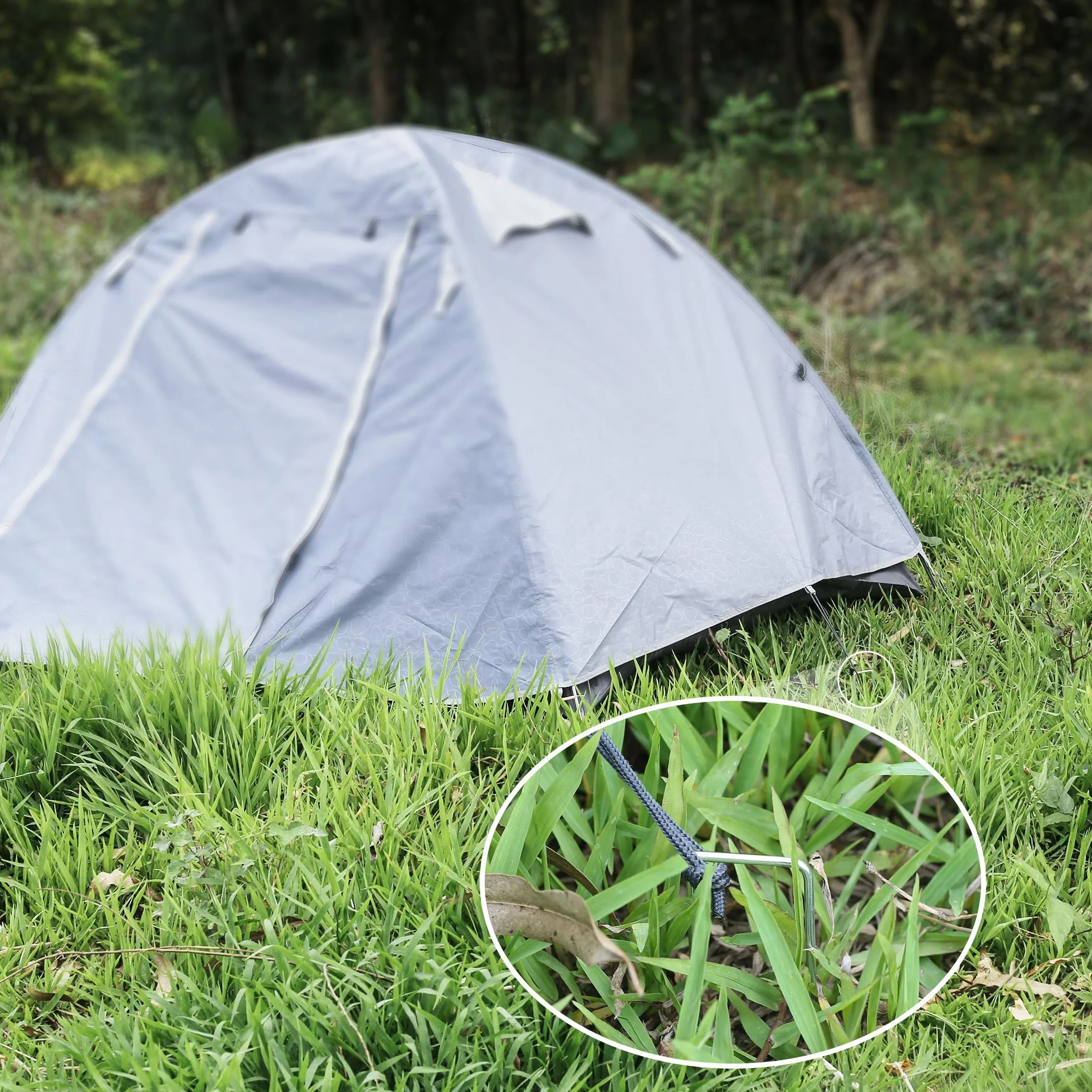 100 Pezzi 20cm Ø 3mm Spilli per Giardino Resistenti - Chiodi in Acciaio Zincato per Fissare Paletti per Ancorare Tessuto Antierba, Reti e Tubi con 1 Uncino a Punta