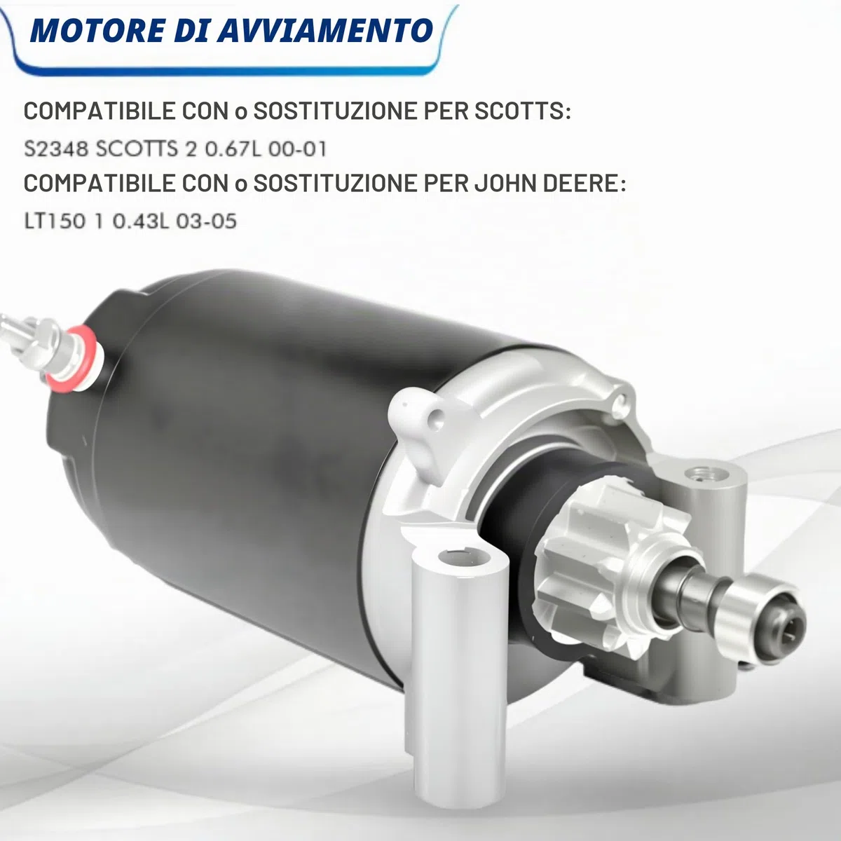 Motorino di avviamento compatibile con John Deere Scotts Kohler 15-23 HP Sabre AM130407, AM132818, 25-098-04, 25-098-05, 25-098-06,25-098
