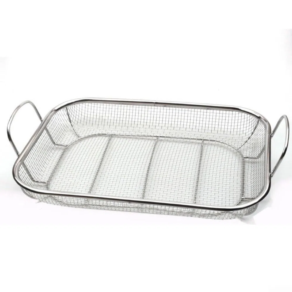 Griglia per verdure in acciaio inox resistente, 38 x 28 cm, grande griglia quadrata per barbecue per grigliare verdure, carne, frutti di mare, accessorio da cucina all'aperto resistente alla