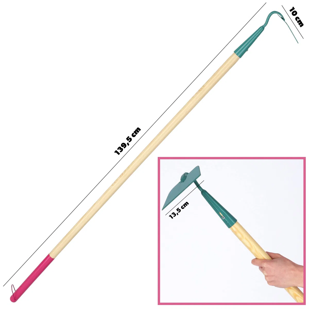KADAX Set di 4 Set di Attrezzi da Giardinaggio, Include Vanga a Punta, Rastrello a Denti Diritti, Zappa Quadra e Guanti Protettivi, Accessori per Il Giardino