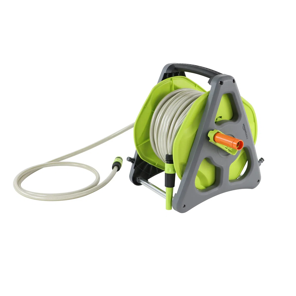 Amazon Basics Avvolgitubo da parete con tubo da 30 m, Verde/Grigio