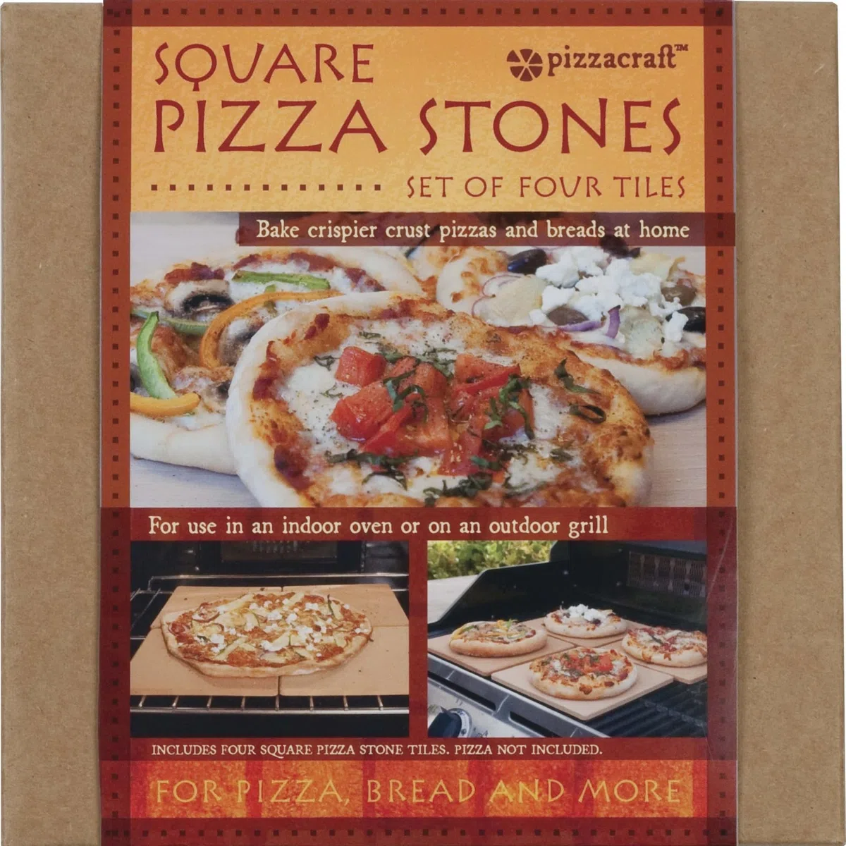 Pizzacraft Mini-Piastrelle in Pietra quadrate per Pizza