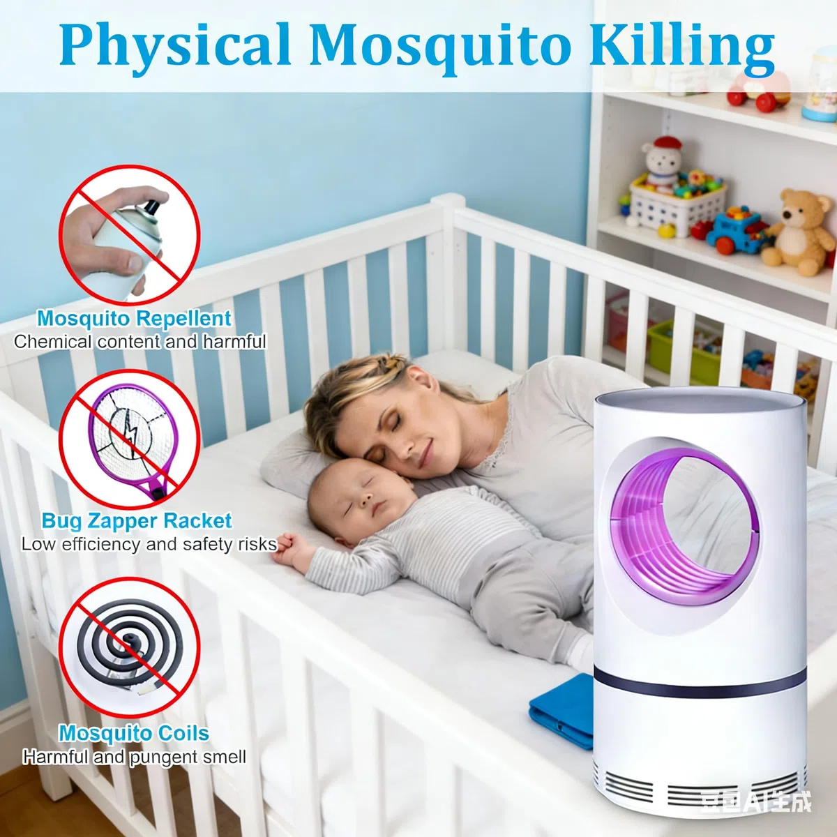 Professionale Lampada Antizanzare Elettrica, Atossica UV Anti Mosche, Trappola Zanzare, 2026 Zanzariera Elettrica da Interno per Casa Giardino Interno Cucina Soggiorno, Insetti Zanzare, Mosca,Falene