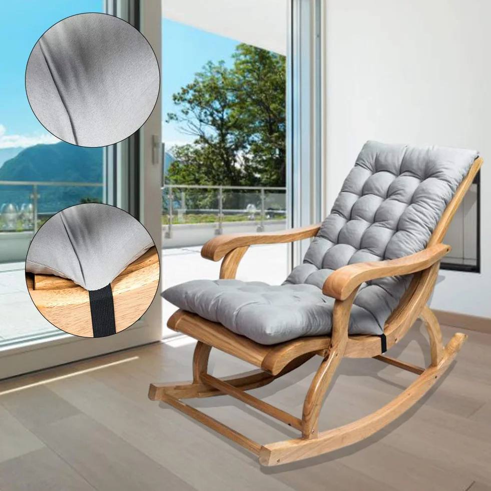 Home Cuscino per sdraio sedia a dondolo cuscino da giardino in tessuto schienale sedia in rattan cuscino antiscivolo imbottito cuscino sedile