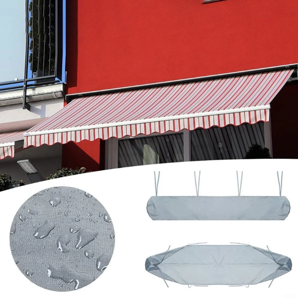 Copertura per tenda da sole per esterni, in tessuto Oxford, impermeabile, protezione dal sole per giardino, terrazza, balcone, multiplo (4 m)