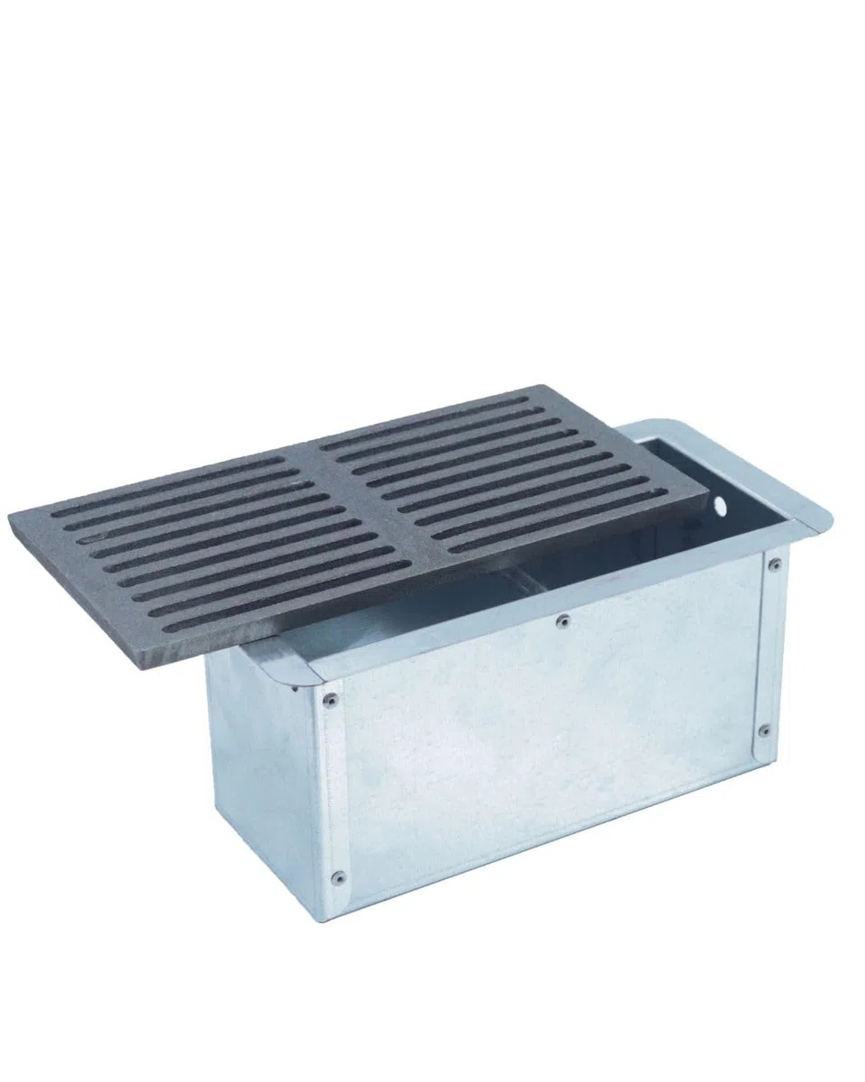 FONDERIA BONGIOVANNI | Griglia in Ghisa | Griglia per Camino | Stufa Pellet | Barbecue Fondello per Cenere | 29,5x15 cm | con Cassetto Raccolta Cenere | Altezza 14H | Accessori Camino