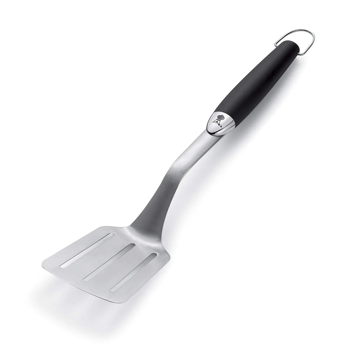 Weber Giraplati Premium (46cm), in Acciaio Inox, con Manico Antiscivolo, Manico Angolato, Lavabile in Lavastoviglie - Nero / Argento (6620)
