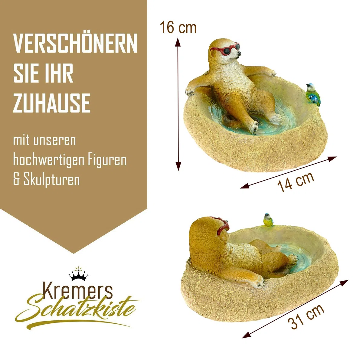 Kremers Schatzkiste Eddy - Abbeveratoio per uccelli, 31 cm