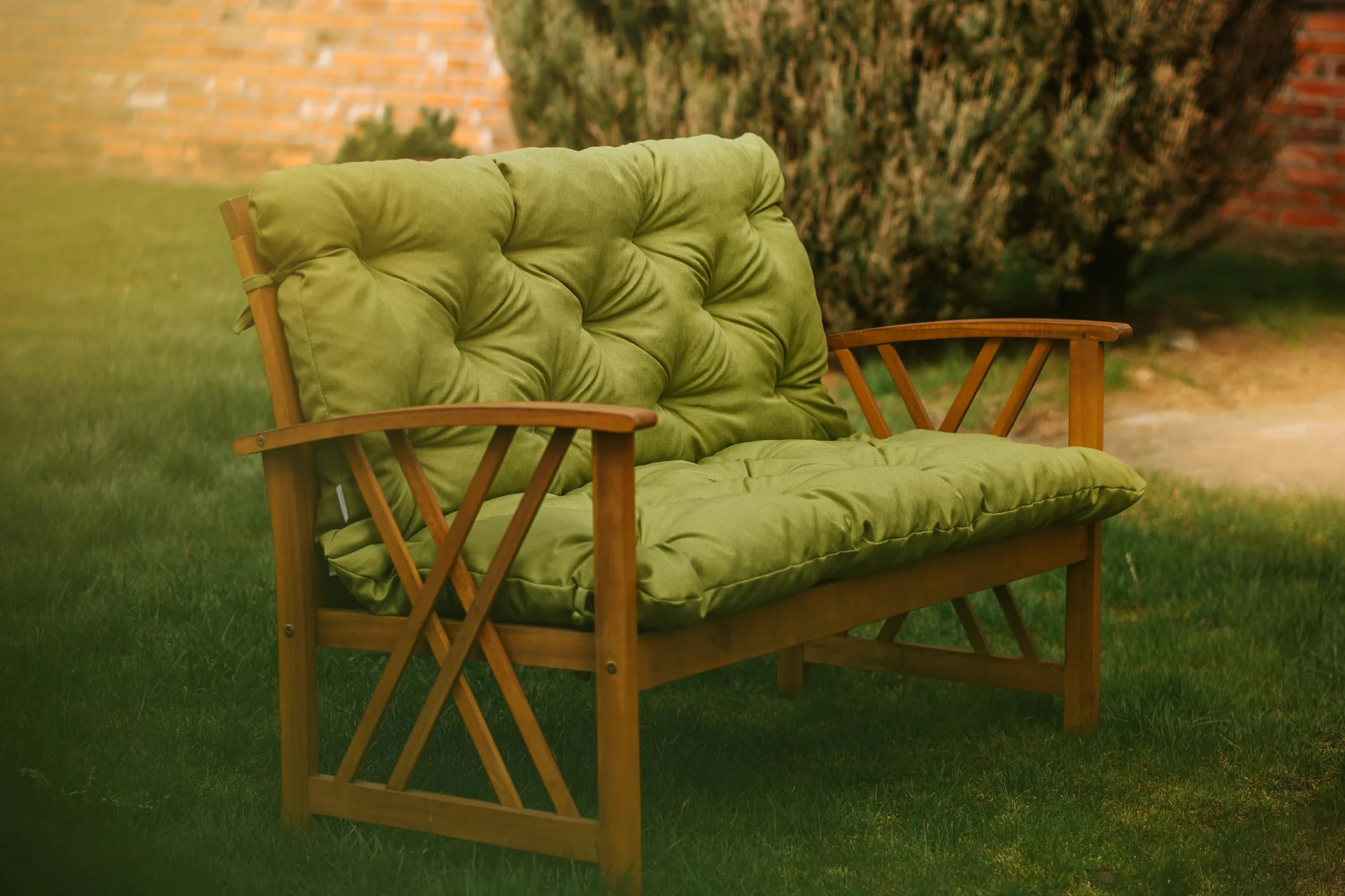 chilly pilley Cuscino Trapuntato Per La Panca Per Lo Dondolo In Due Parti Cuscino Per Mobilli Da Giardino Con Schienale Con Lacci Ampia Scelta Delle Dimensioni E Di Colori (140x50x50, Cappuccino)