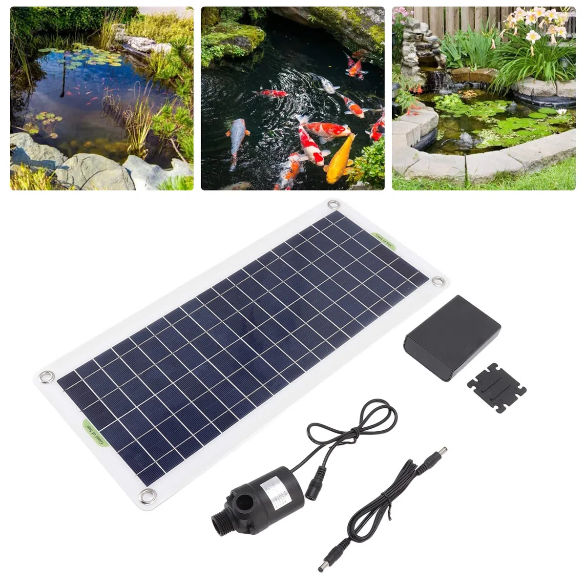 Pompa per Acqua Solare, Pompa per Fontana Solare da 30 W, Kit Pompa per Acqua Solare con Pannello Solare in Polisilicio, Kit Pompa per Fontana per Giardini Idroponici con Fontana Alimentata dal Sole