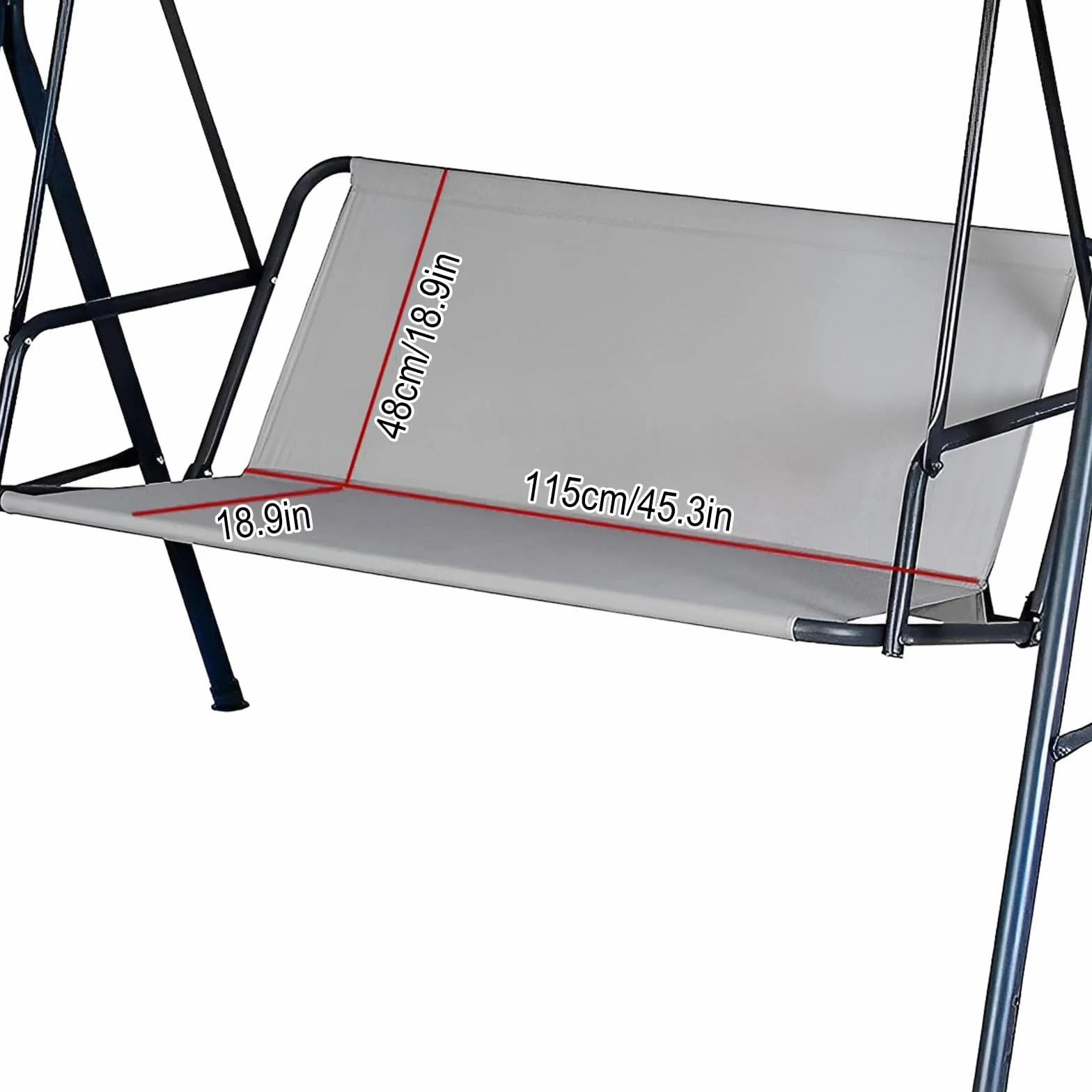 Copri sedia da giardino impermeabile per dondolo Hollywood, rivestimento per sedia da giardino (grigio, 115 x 48 x 48 x 48 cm)