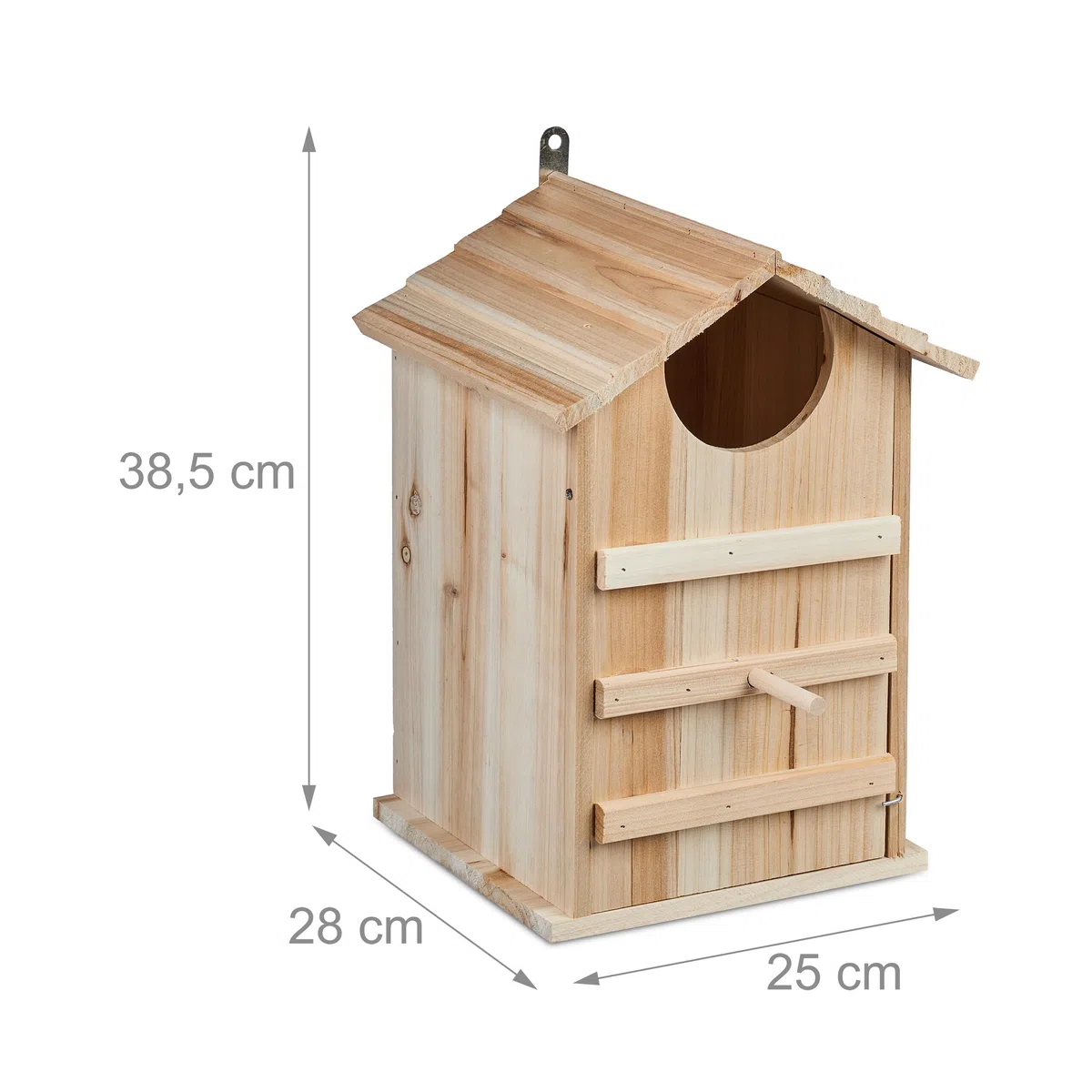 Relaxdays Casetta per Uccelli, Nido per Gufi, Casa Appesa per Uccellini Giardino, HxL: 9,5 x 9,5 cm, in Legno, Naturale