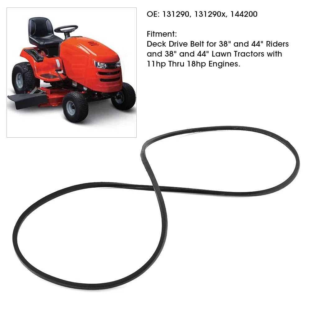 Cinghia di trasmissione, 131290 144200 Sostituzione della cinghia di trasmissione del piatto di taglio del tosaerba 1/2"x88" per trattorino da 38"/44"