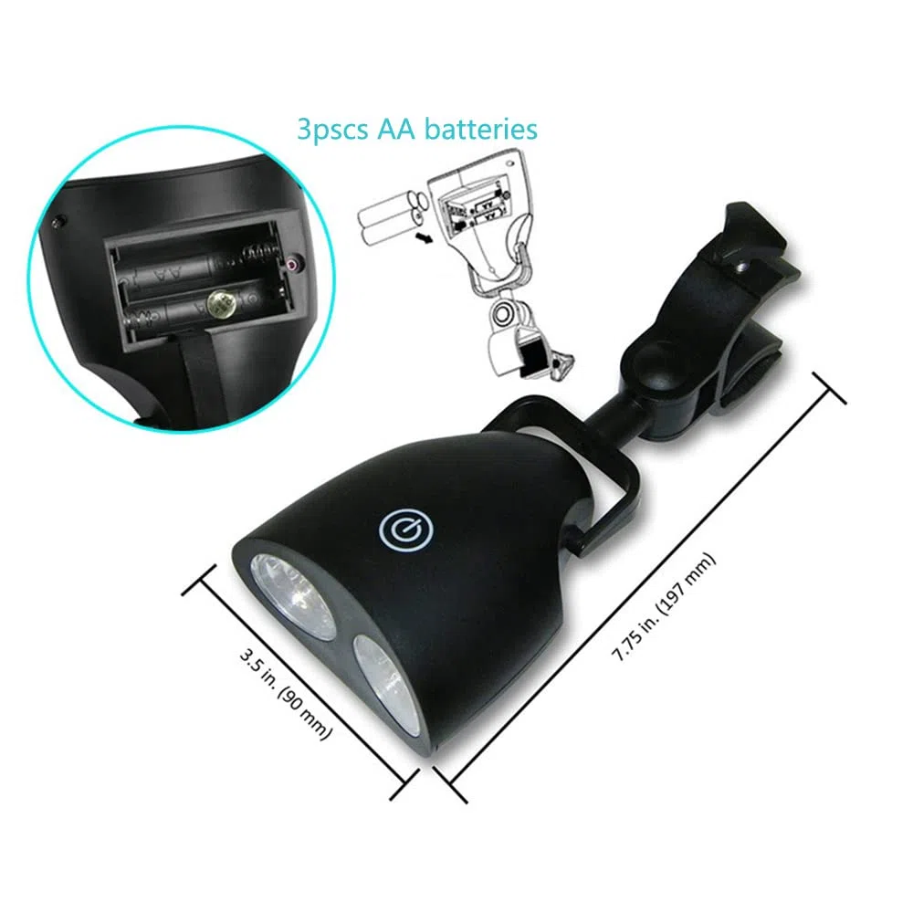 SEIWEI Lampada a LED per barbecue, orientabile a 180/360 gradi, con 10 luci LED, per barbecue, 100 lm, con sensore touch, interruttore per illuminazione per barbecue