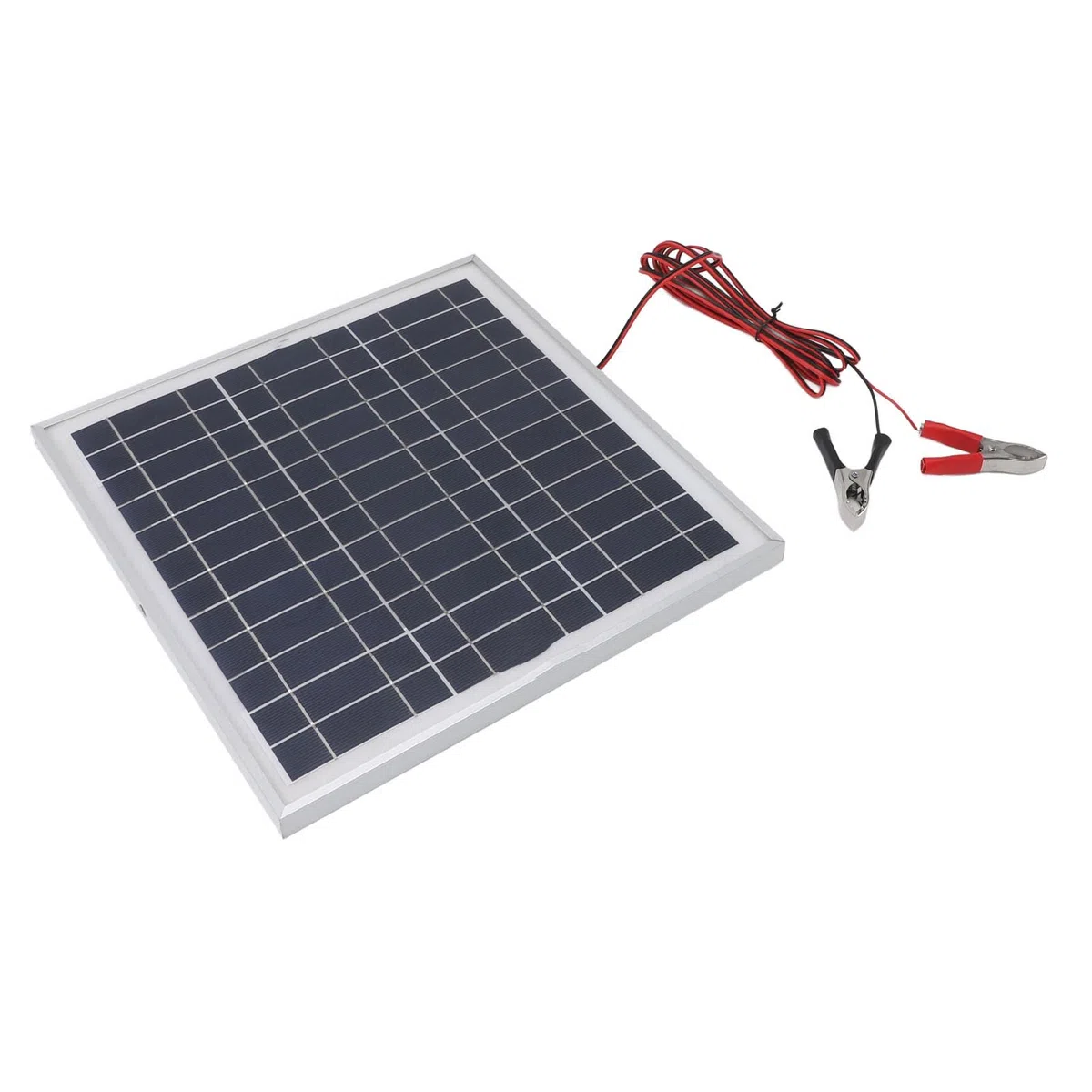 Pannello solare portatile Sunicon da 50 W, pannello solare in silicio monocristallino con telaio in alluminio con cavo da 9,8 piedi DC 18 V Clip per batteria rosse e nere per,