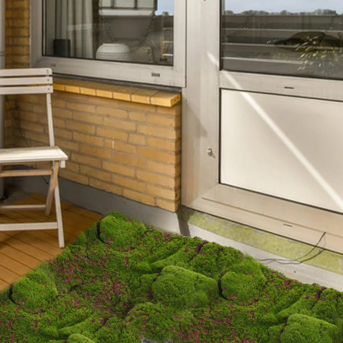 Amosfun Tappeto Erboso Artificiale in Muschio Finto 11.81X11.81X1.77In Decorazione Verde Sintetica Per Giardino Terrazzo Casa E Balcone Senza Manutenzione
