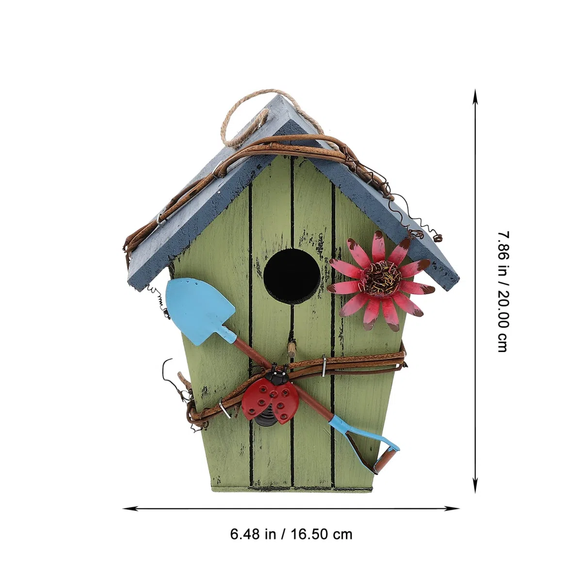 Casetta Uccellini in Legno, 2 Pezzi, Forma Casa per Piccoli Uccelli | Giardino e Salotto, per Allodole, Confezione Doppia, Articolo Decorativo