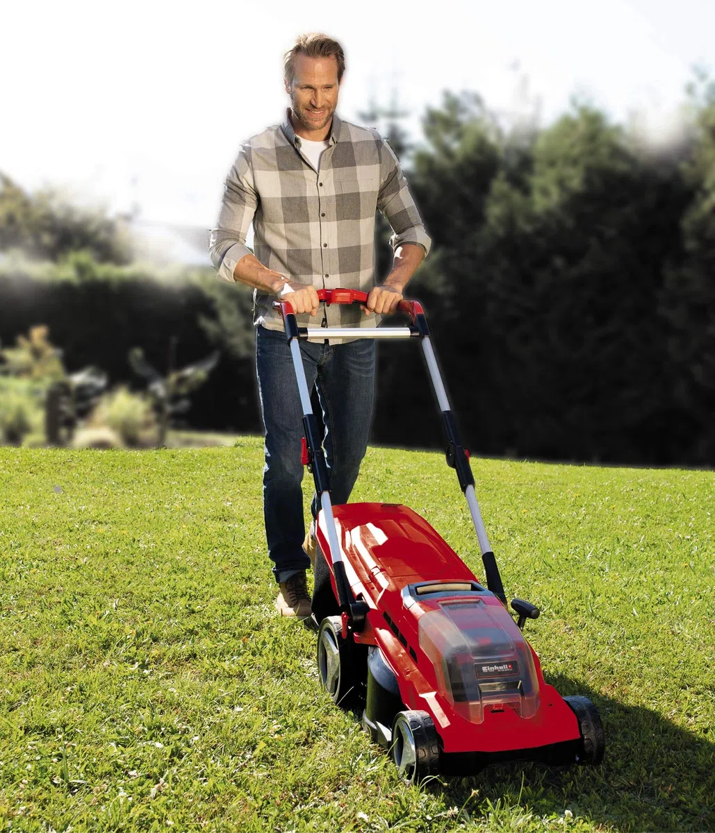 Einhell 3413172 Tosaerba a Batteria, Rosso, 37 cm Schnittbreite