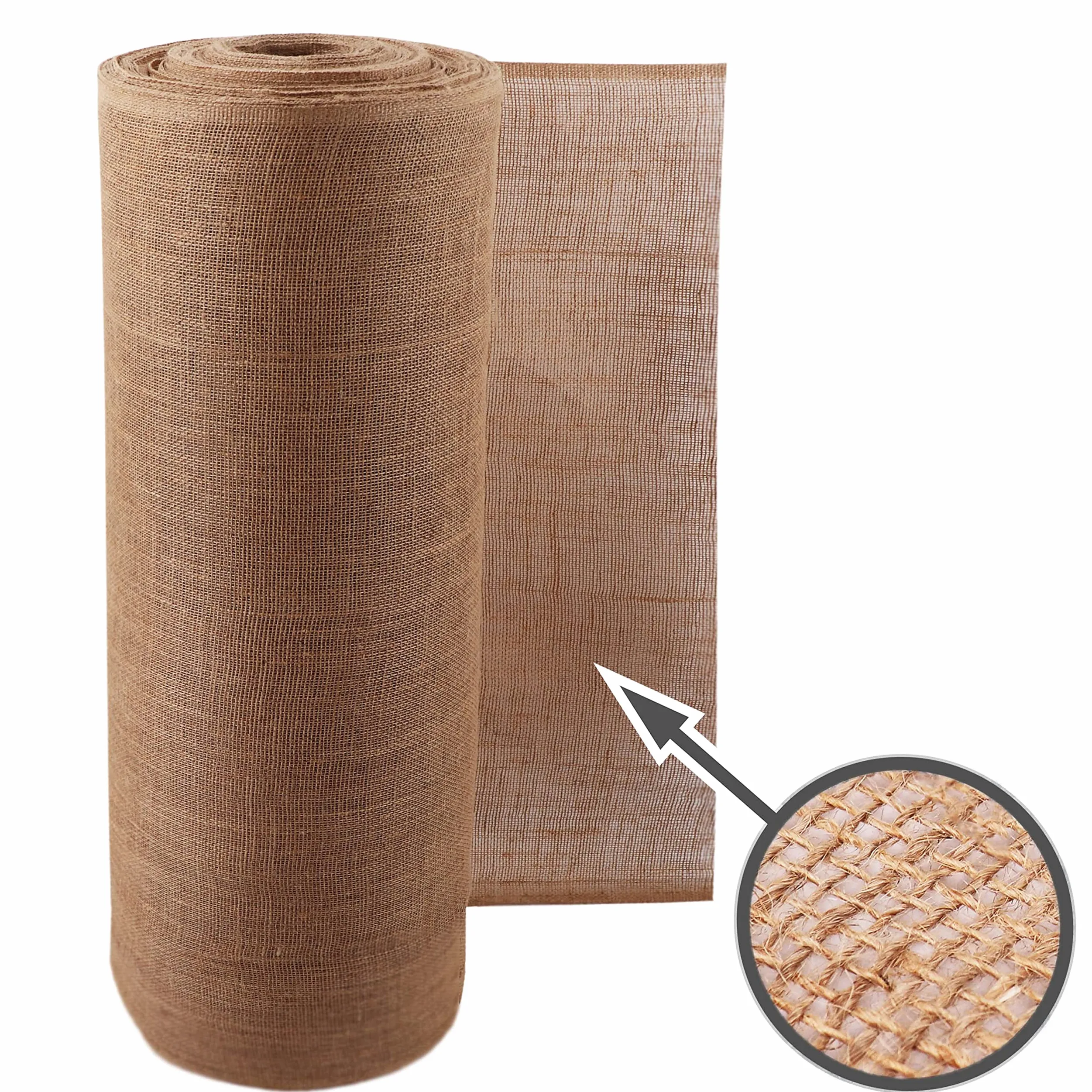 Aquagart Tessuto di iuta 215 g/m², tappetino di iuta da giardino, tessuto di iuta per decorazione, nastro di iuta per piante, protezione invernale, protezione delle radici, diverse lunghezze (25 m di