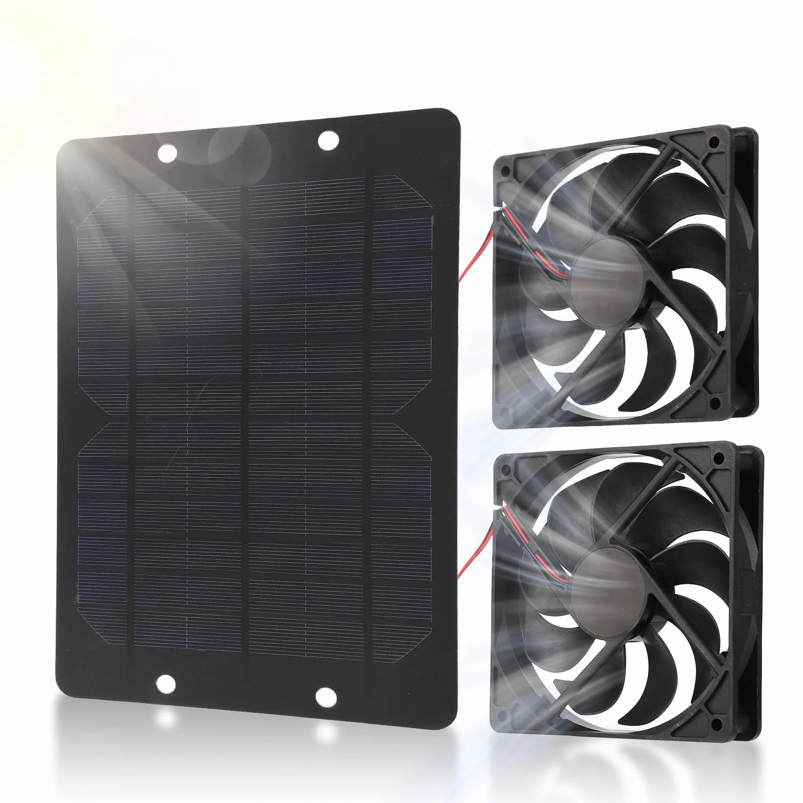 Ventilatore Solare, Efficiente Mini Ventilatore a Doppio Scarico 10W 12V 2A con Pannello Solare per Casa Soffitta, Serra, Casa di Pollo, Cani e Animali Domestici