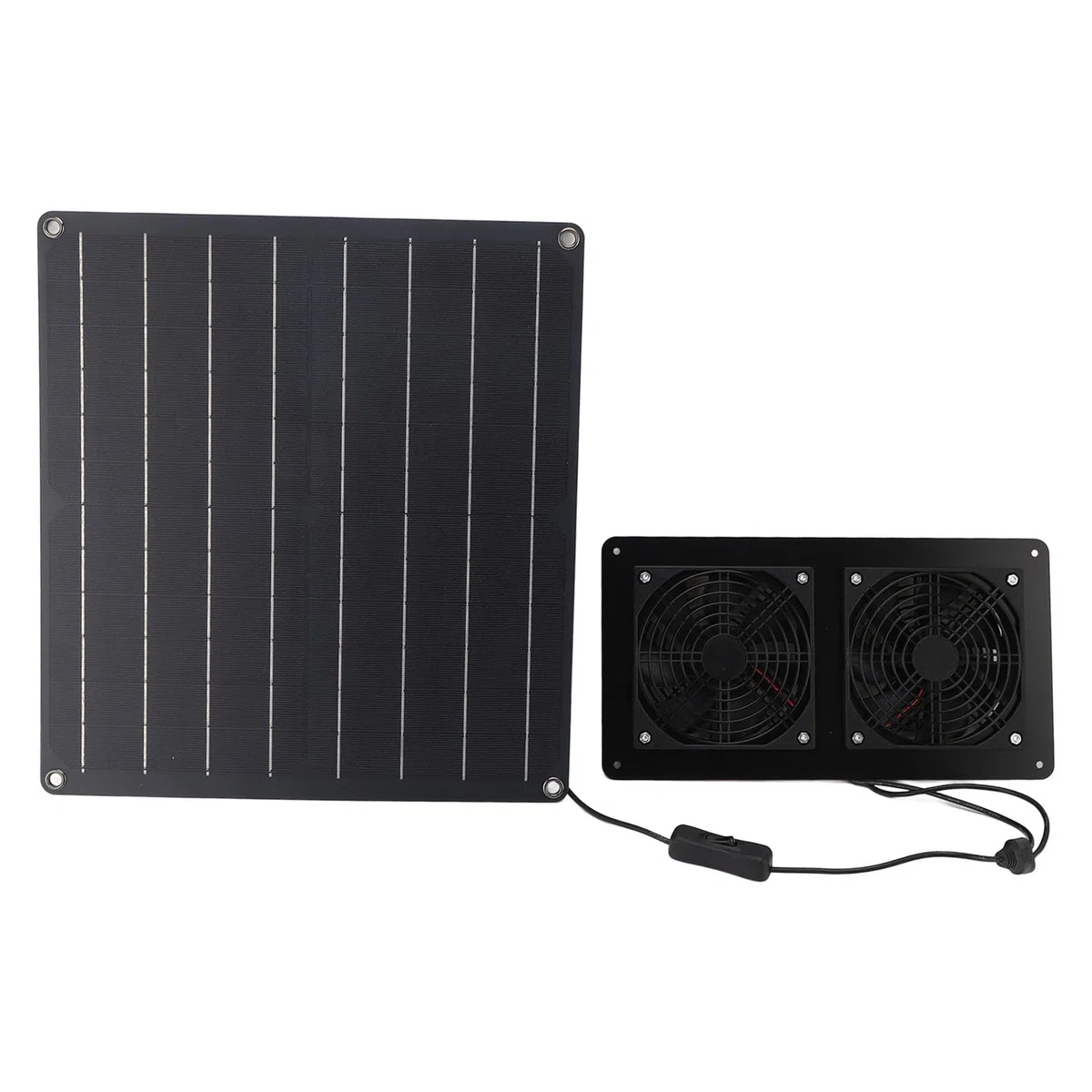 Ventilatore a energia solare 20 W, ventilatore a pannello solare con controllo interruttore per casa animali domestici, serra, pollaio all'aperto