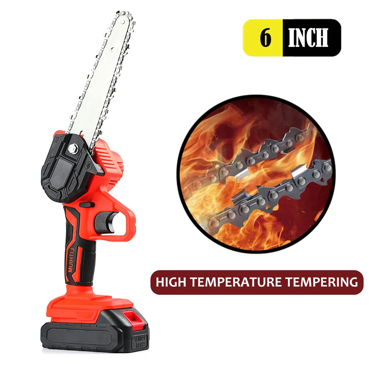 Catene 6 pollici 3 Pezzi per Sega Mini Motosega Portatile Ricaricabile，Passo 1/4", Spessore 0.043"（1.1mm），37DL，Lunghezza Catena 23cm，Piastra Guida 18.5cm，Ricambio per Motoseghe Portatili