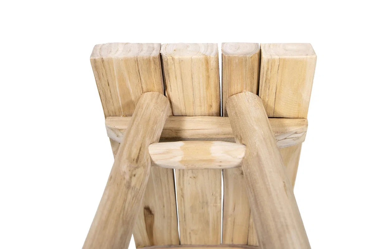 mgc24 Sgabello in teak - supporto stabile per fiori a 4 gambe in legno massello, realizzato a mano, versatile e facile da pulire, premontato, ideale per soggiorno e giardino