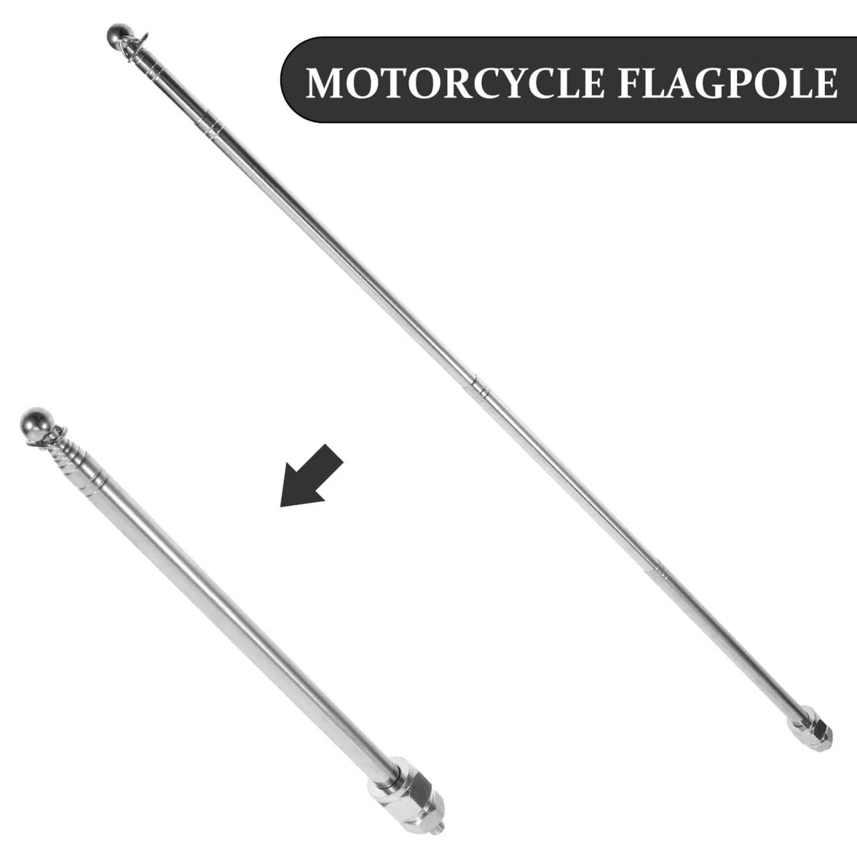 Angoily Supporto Asta Portabandiera Telescopico Regolabile 47 Pollici per Bicicletta Accessori Manubrio Leggeri E Facili da Installare per Stile E Sicurezza