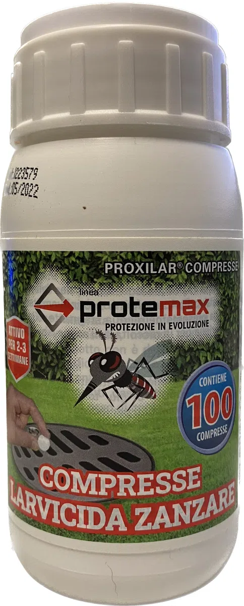 Protemax Larvicida per zanzare in compresse da 2grammi, Attivo per 2/3 Settimane, uso non professionale (100 compresse da 2 grammi)