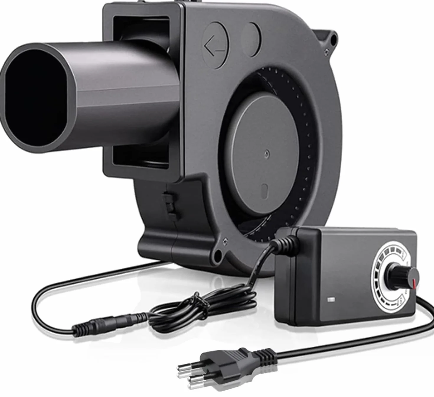 Ventola radiale da 12 V, 220 V, con controller per elettrodomestici, ventola per ventilazione, cambio della ventola, barbecue, camino gonfiabile, turbina per riscaldatori, barbecue, picnic