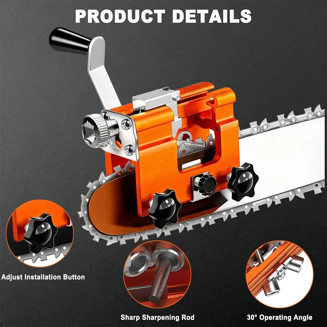 Affila Catena Motosega, Manovella Affilacatene Abrasive Affilacatene Manuale Per Motosega con 5 Testine, Affilatura Rapida per Riparazione di Motoseghe