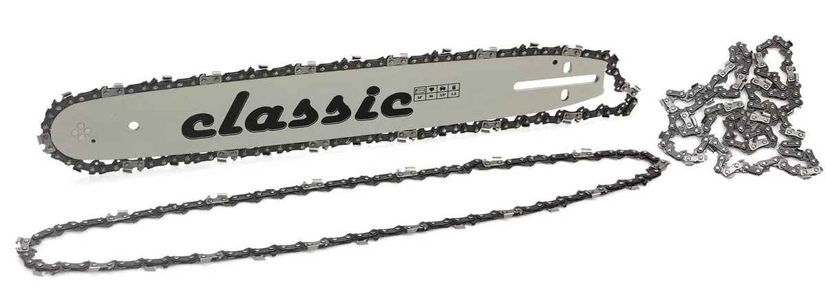 SET Lama Barra con Catena di ricambio con 2a catena omaggio per motosega moto sega (15" - 66 maglie)