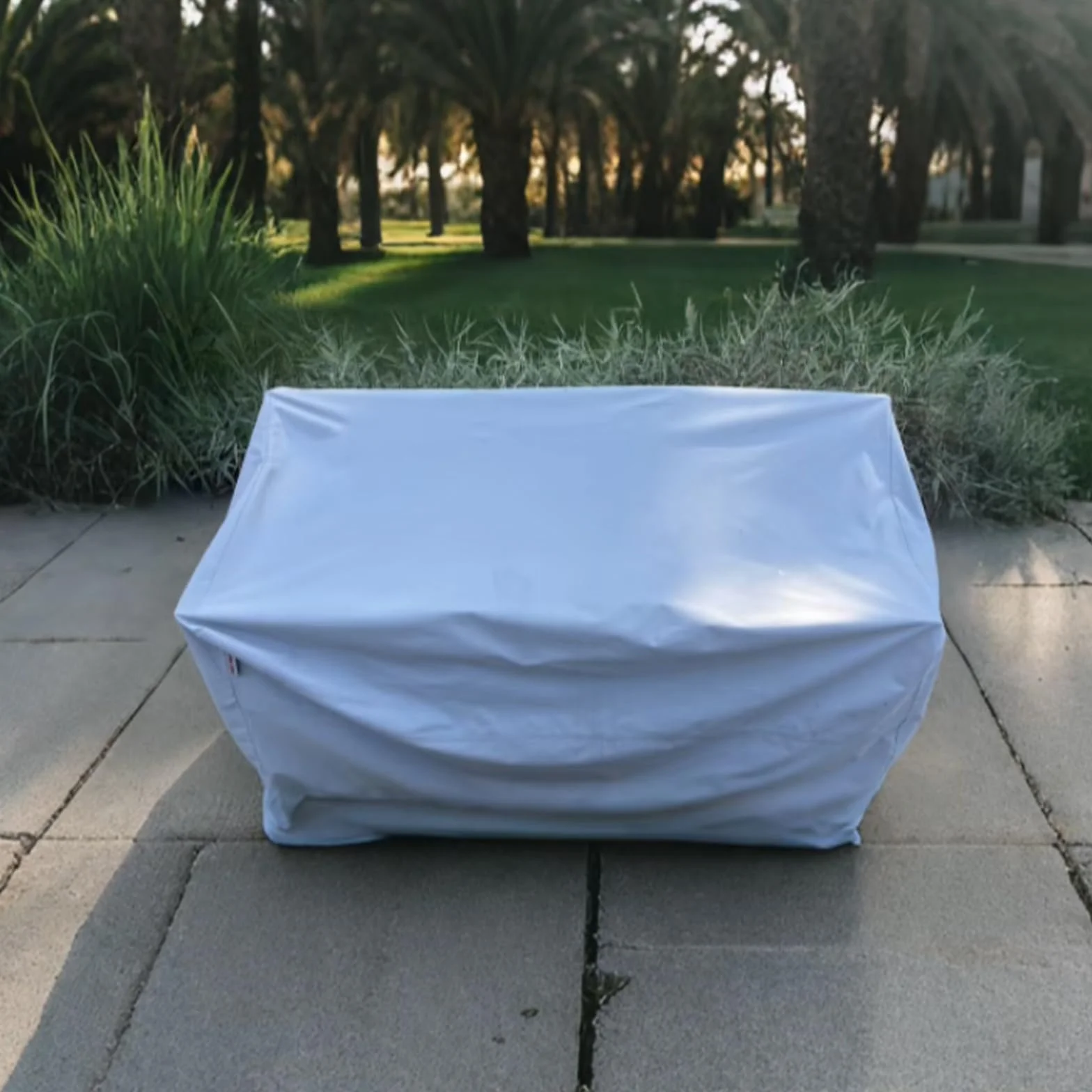 Turtle Life Copridivano da giardino, patio esterno, resistente, resistente ai raggi UV e all'acqua, anti-scolorimento, copridivano con prese d'aria, grigio, 152 x 89 x 89 cm